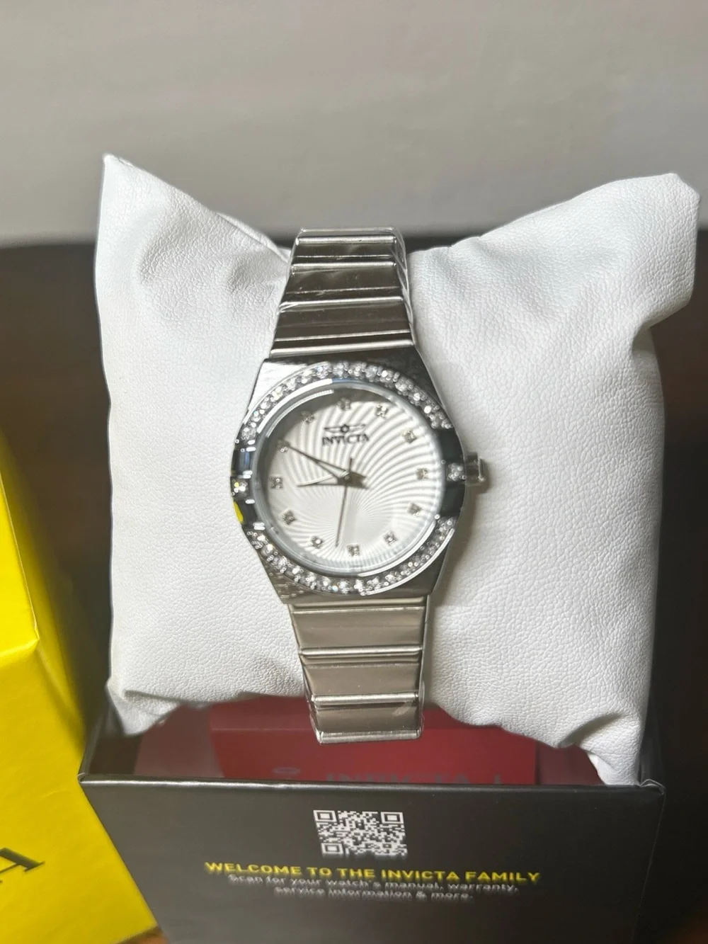 Invicta Silver Tone Crystal Bezel Women's Watch